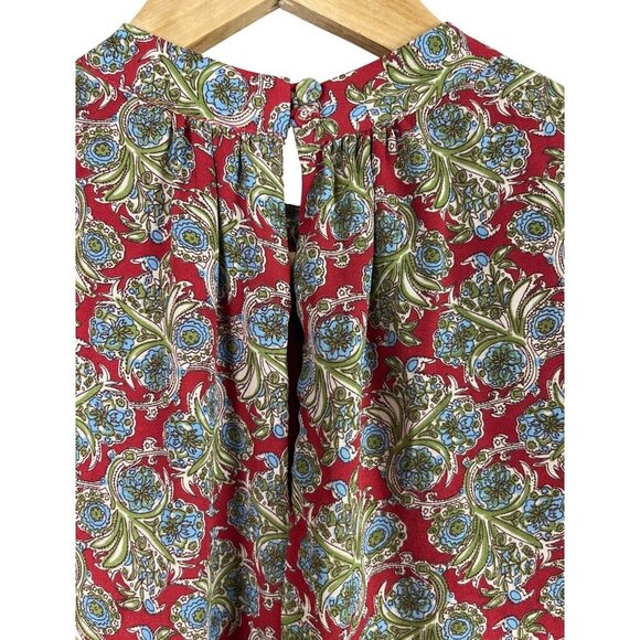 DANIEL RAINN FLORAL BROCADE PATTERN RED GREEN MINI DRESS - Picture 4 of 6